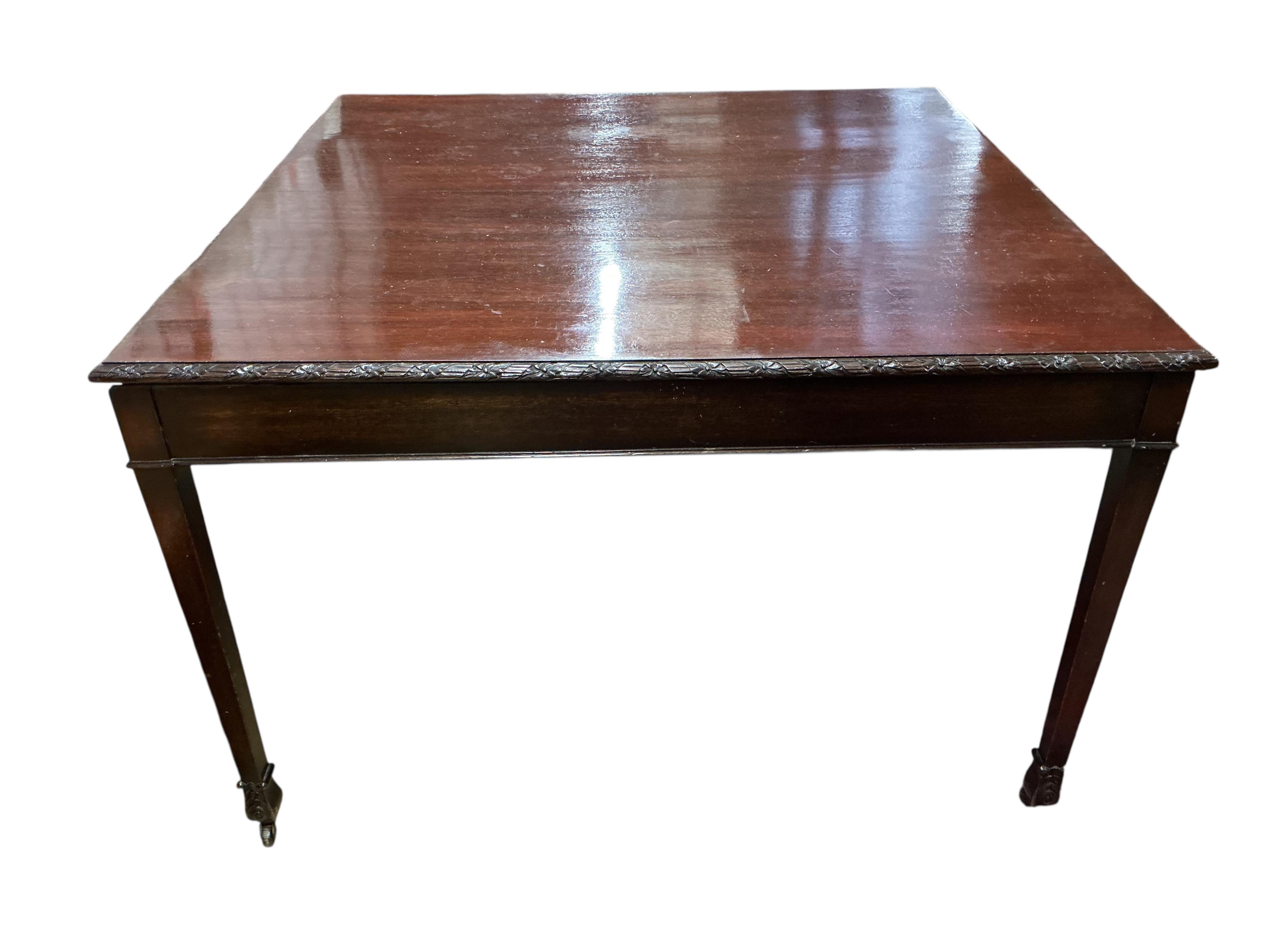 A Chippendale Revival mahogany rectangular dining table, width 120cm, depth 120cm, height 77cm
